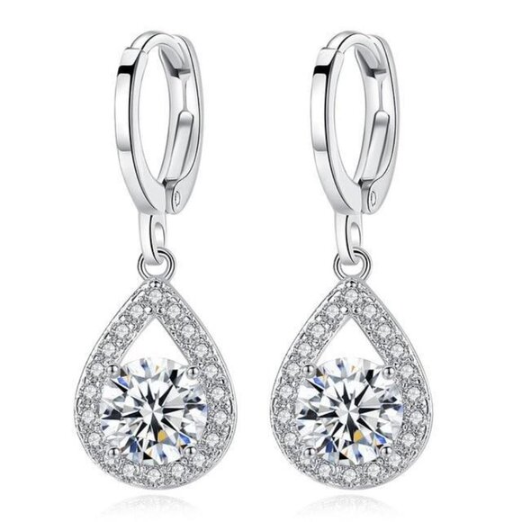 "925 Silver Plated Fashionable CZ Earrings For Women, FB16FA1148 - Picture 3 of 10
